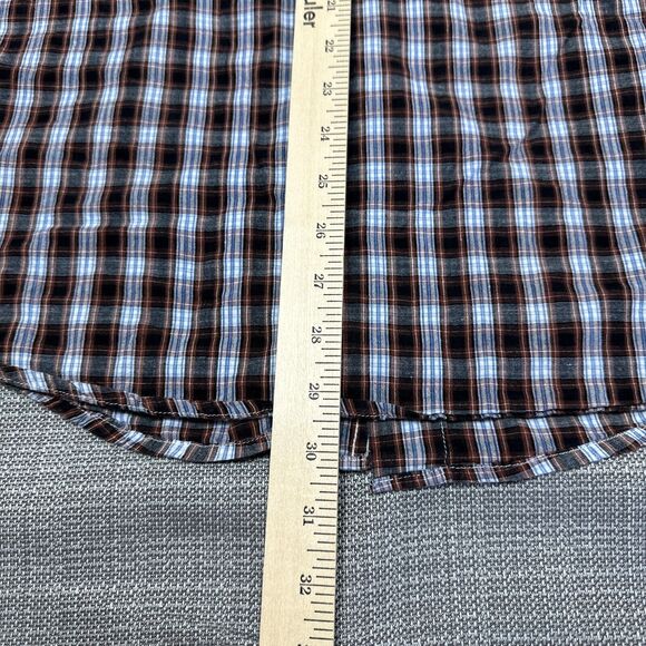 Roper Western Shirt Mens Large Brown Plaid Pearl Snaps Cowboy Ranch Rodeo - Picture 10 of 10